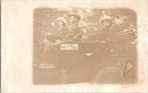 RPPC Vintage Real Photo Postcard Family Posing in Car at Fair Circa 1920s PC-24