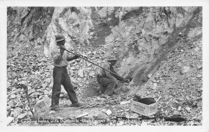 Bingham Canyon UT Loading Holes with Dynamite Real Photo Postcard