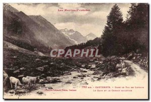 Cauterets Old Postcard iN Lutour the valley of the Gave and the mule track (c...