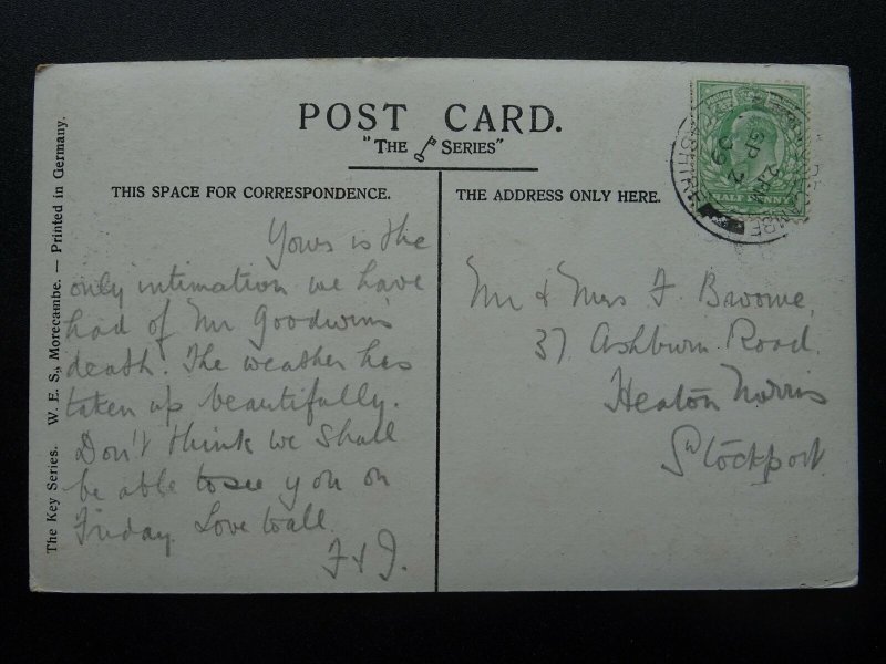 Lancashire Morecambe HEYSHAM VILLAGE c1909 Postcard by W.E.S. Key Series