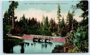 LAKE TAHOE, CA  ~  Headwaters TRUCKEE RIVER Tahoe City c1910s Mitchell Postcard