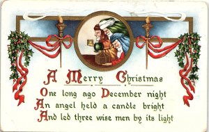 c1915 MERRY CHRISTMAS THREE WISE MEN KENESAW NE EMBOSSED POSTCARD 39-255