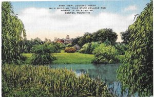 City Park View & Main Building Texas State College for Women Denton Texas