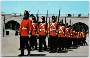Vintage Old Fort Henry Drill Squad Postcard Kingston Ontario Canada