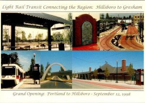 OR, Oregon  LIGHT RAIL TRANSIT TRAIN~STATION Portland Grand Opening 4X6 Postcard