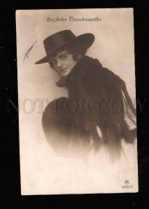 3017303 FASHION Cute Lady in Male Hat in FUR Vintage PHOTO PC