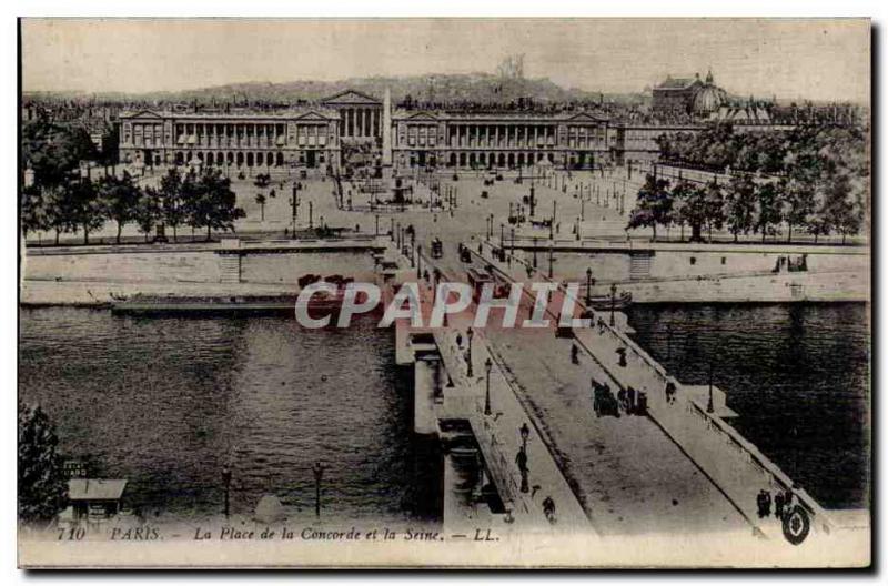 Paris 8 - La Place de la Concorde and the Seine - Old Postcard