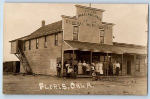 c1910's McFarland Lodge General Store Merchandise Floris OK RPPC Photo Postcard