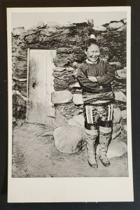 Mint Vintage Greenland Polar Region Woman Outside Her Home Real Picture Postcard