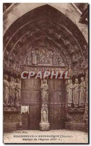 Old Postcard The Archaveque Villeneuve (Yonne) Portal Church