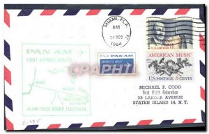 Letter USA 1st flight Nassau Miami December 24, 1964