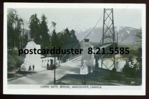 h5204 - VANCOUVER BC 1940s Lions Gate Bridge Real Photo Postcard by Gowen Sutton