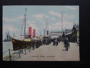 Shipping LIVERPOOL Landing Stage c1910 Postcard (Trimmed)