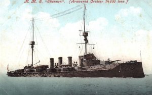 Postcard Royal Navy Battleship HMS Shannon Cruiser British