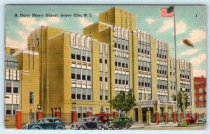 JERSEY CITY, New Jersey NJ ~ A. HARRY MOORE SCHOOL 1952   Postcard