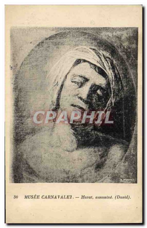 Old Postcard Musee Carnavalet Marat murdered David