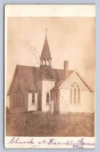 J87/ Franklin Square Ohio RPPC Postcard c1910 Church Lisbon Columbiana 716