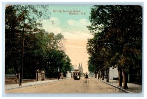 c1905 Spring Garden Road Trolley Halifax Nova Scotia Canada Antique Postcard