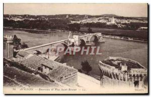 CPA Avignon Panorama et pont Saint Benezet 