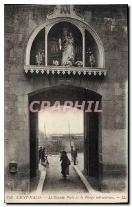 Old Postcard The Great Gate Saint Malo and the Miraculous Virgin