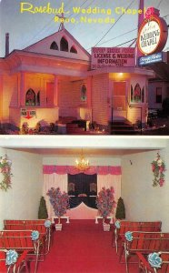 RENO, NV Nevada  ROSEBUD WEDDING CHAPEL Sunset & Interior Chapel Views  Postcard