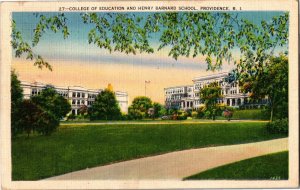 College of Education and Henry Barnard School Providence RI c1938 Postcard L37