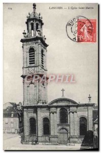 Old Postcard Langres L & # 39Eglise Saint Martin