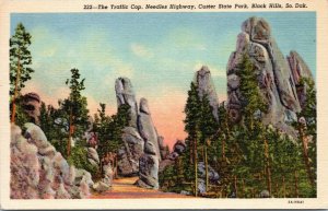 postcard South Dakota - The Traffic Cop, Needles Highway, Custer State Park