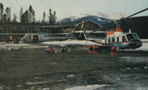 Vintage 1960s-70s Postcard The Sarak Motel Valemount BC Canada Helicopters