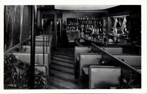 Postcard NH Coos County Berlin Sheraton Restaurant Interior View Bar 1950s V18