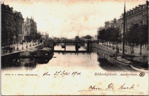 Netherlands Amsterdam Bilderdijkkade Vintage Postcard C091