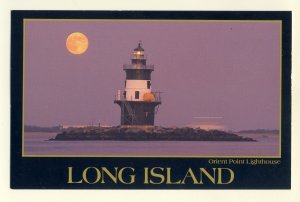 Long Island, New York/NY Postcard, Orient Point Lighthouse/Light, Plumb Gut