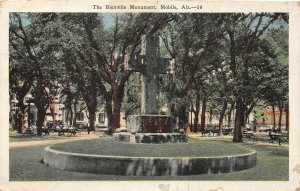 G53/ Mobile Alabama Postcard c1920s Bienville Monument Park