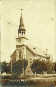 RPPC St. Francis Church Missoula Montana Real Photo Postcard 1908