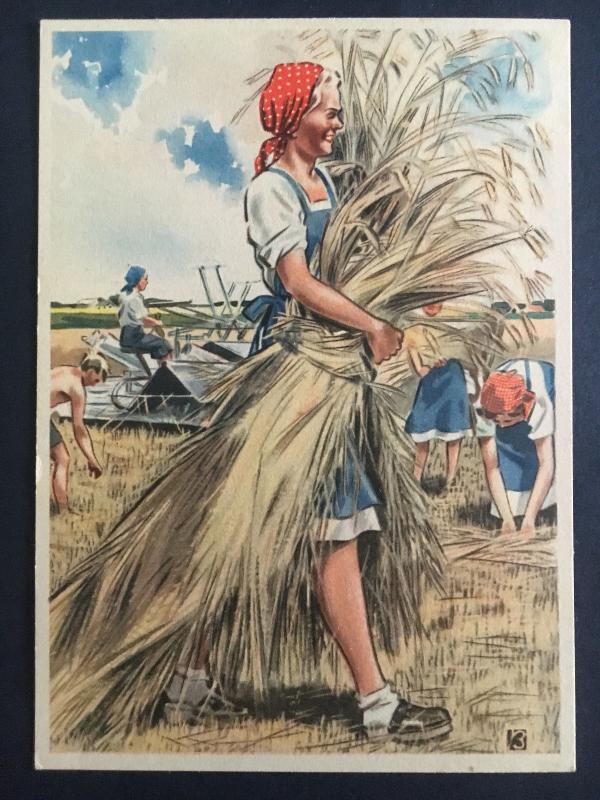 Mint WW2 Postcard Germany Army Women at War Series Farm harvest