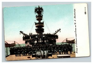 Vintage Early 1900's Postcard WW1 US Battleship Crew Photo UNPOSTED