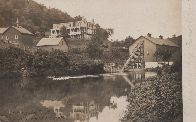 RPPC Postcard Cewren's Residence Near Boyertown PA 1907