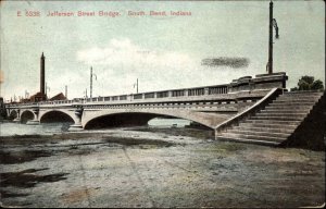 South Bend Indiana IN Jefferson Street Bridge c1910 Vintage Postcard