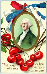 C. 1910 George Washington Cherries Embossed Postcard P191 