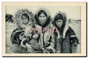 Old Postcard Polar Eskimo Family In Detroit Behring Alaska