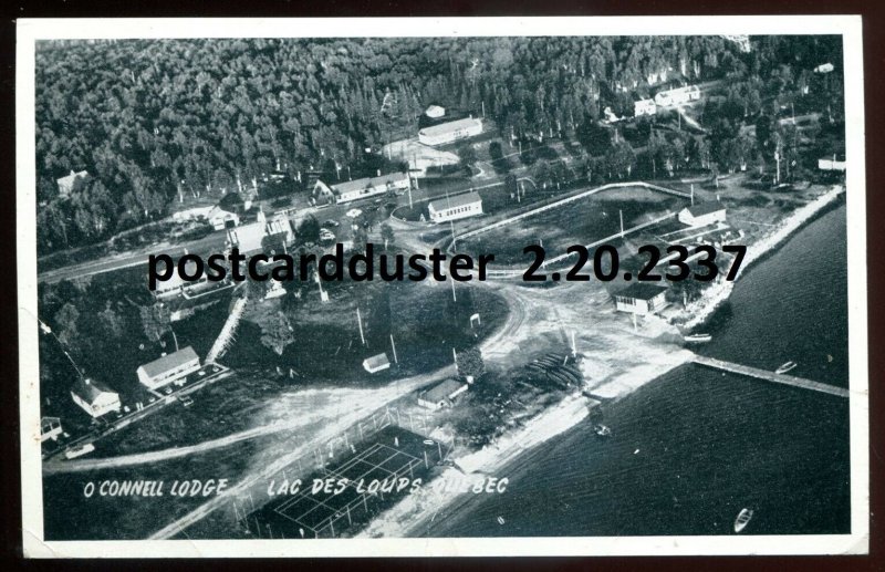 dc1857 - LAC DES LOUPS Quebec 1940s O'Connell Lodge Aerial View.