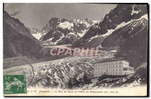 Old Postcard Chamonix The Sea of ​​Ice and & # 39Hotel of Montanvert