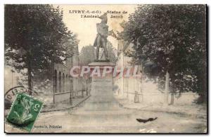 Postcard Old Livry statue & # 39amiral Jacob