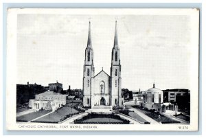 c1930's Bird's Eye View Of Catholic Cathedral Fort Wayne Indiana IN Postcard 