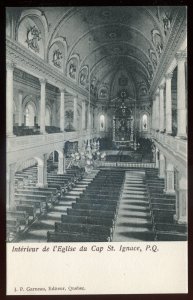 h1814 - CAP ST. IGNACE Quebec Postcard 1910s Church Interior by Garneau