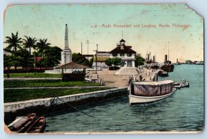 Manila Philippines Postcard Anda Monument and Landing c1910 Unposted Antique