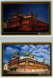 2 Postcards MITCHELL, South Dakota SD ~ Night/Day 1989 CORN PALACE 4x6