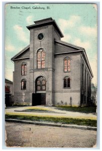 1919 Beecher Chapel Chapel Exterior Building Galesburg Illinois Vintage Postcard 