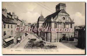 Postcard Vesoul Old Church of Saint George and Rue du Palais
