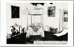 Children's Room, Casa de Adobe Southwest Museum Los Angeles CA Vtg Postcard F04